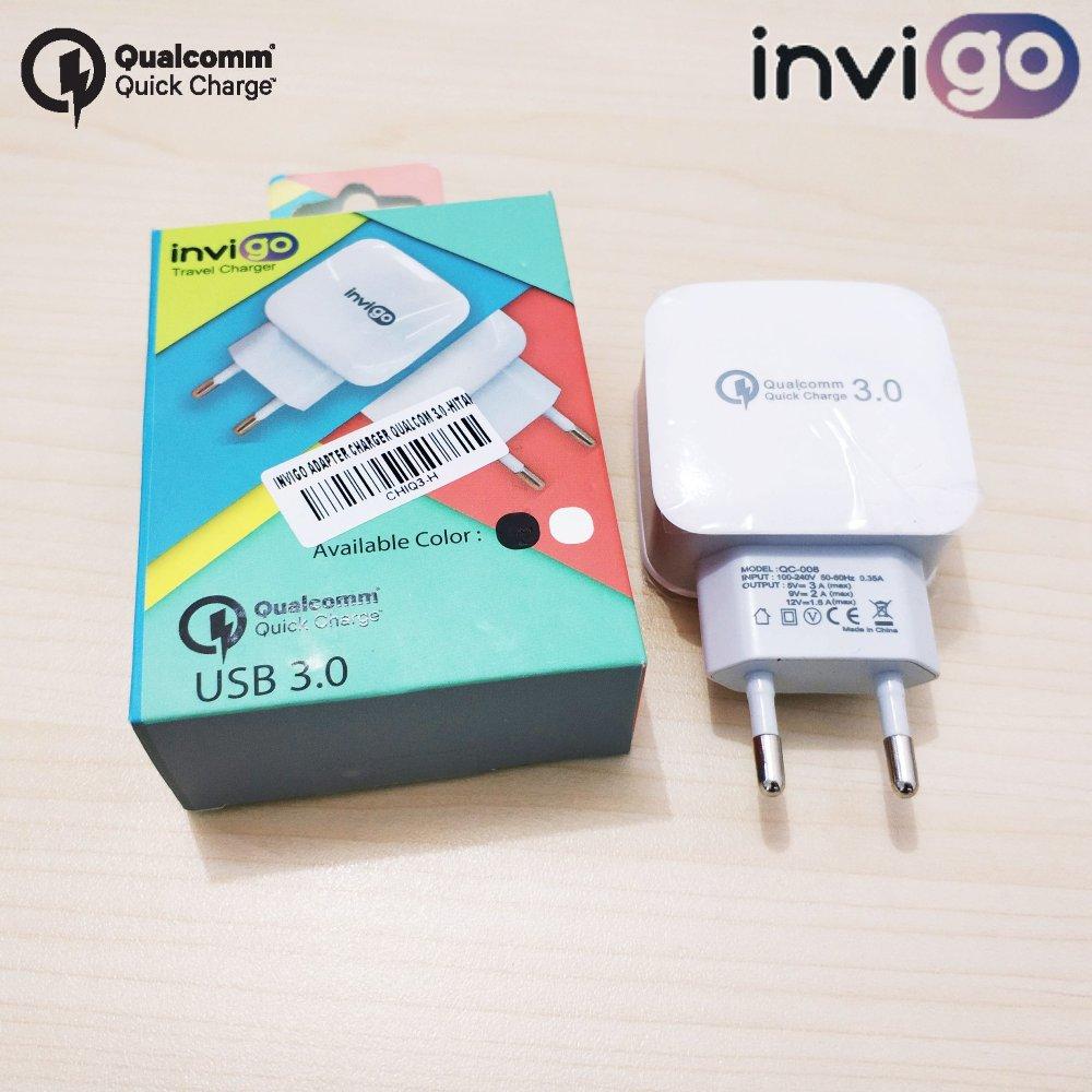 Travel Charger Adapter Invigo Fast Charging QC 3.0A Adapter Charger TC Cover Icase