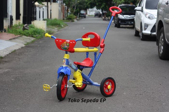 Hot Item Sepeda Roda 3 anak PMB plus dorongan plus jagaan Balita