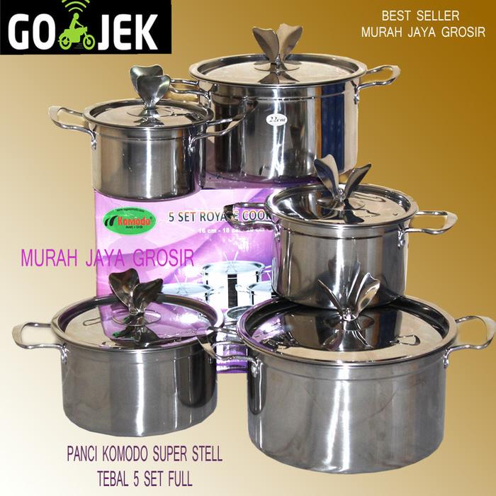 Panci Steanles stell Komodo 5 pc bahan tebal plus tutup
