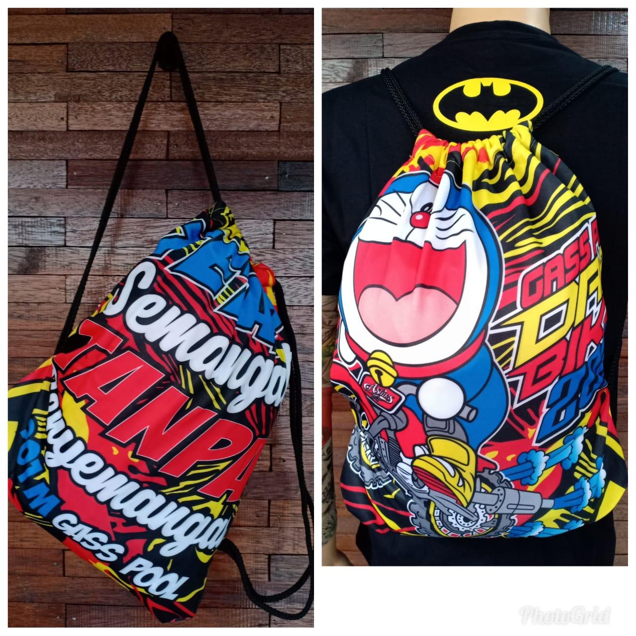 tas serut/string bag-tas ransel untuk olahraga dan sehari hari-pria dan wanita