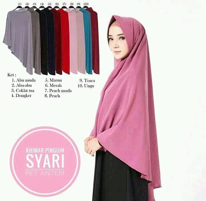 Jual hijab panjang Syari wolfis Adem dan nyaman