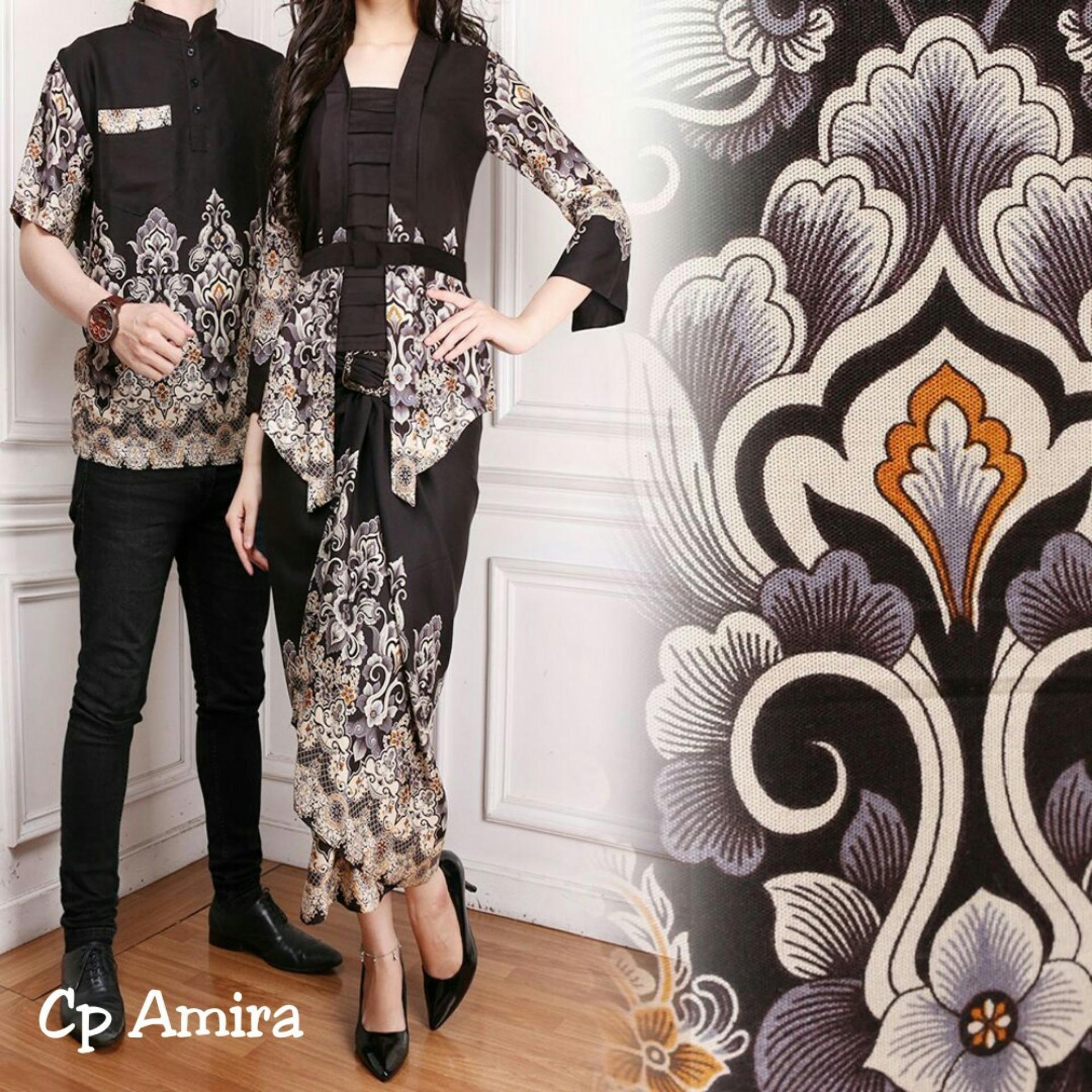 Kedai_baju Batik Couple Motif Asli / CP Amira Hitam - IA