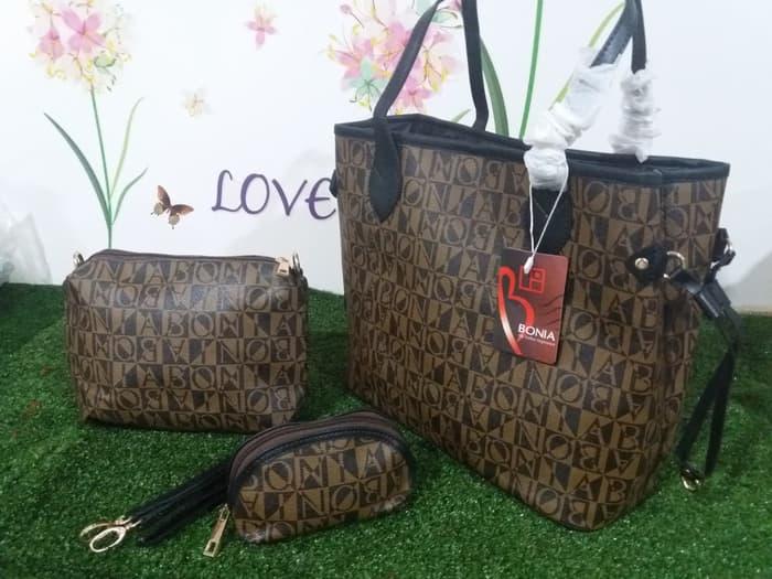 tas wanita tas import tas bonia neverfull 3in1 tas batam tas brandend - Merah