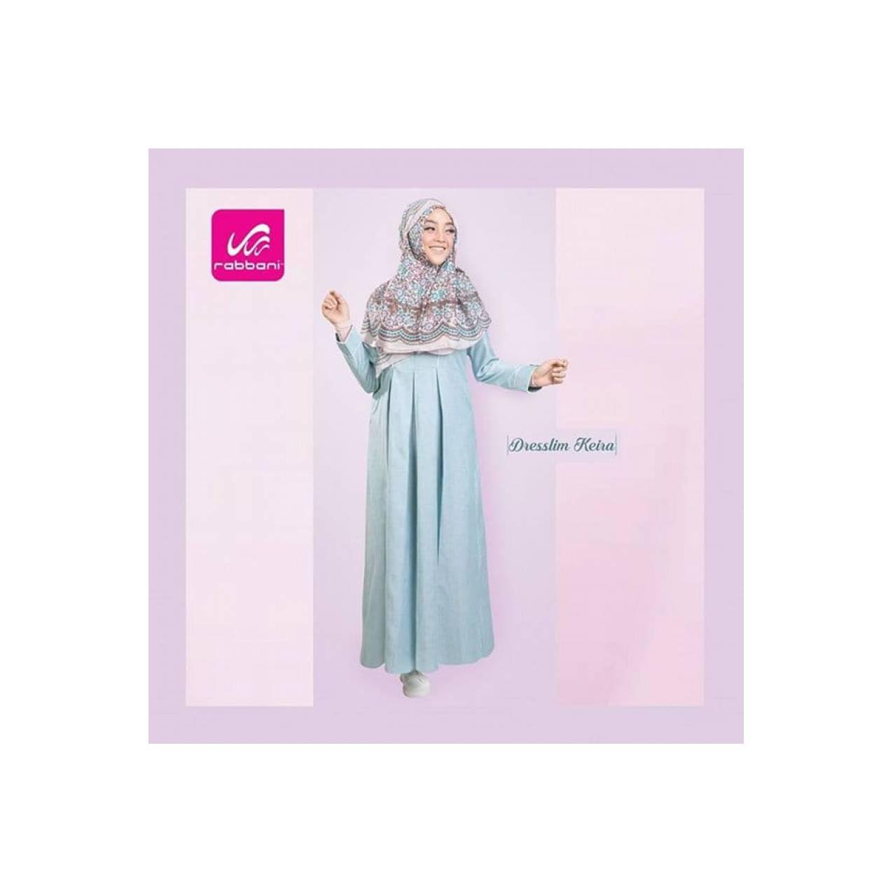 New Maxi Gamis Pesta Dress Keira Rabbani Elegan Formal dan non formal - Biru Muda M
