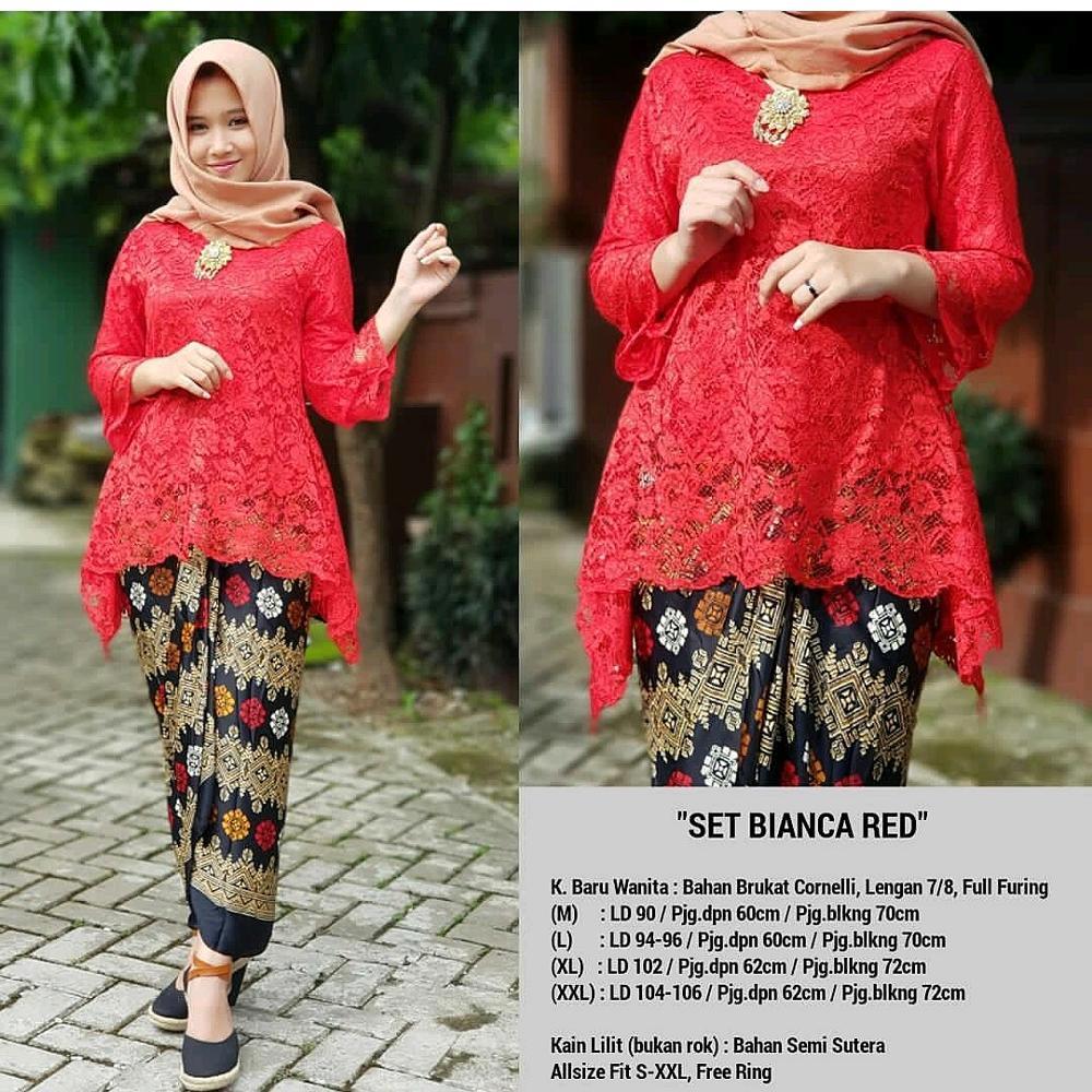 Stelan Kebaya Brukat Bianca Plus Rok Prisket di lapak Toko Kembar Tanah Abang rinymangiwa