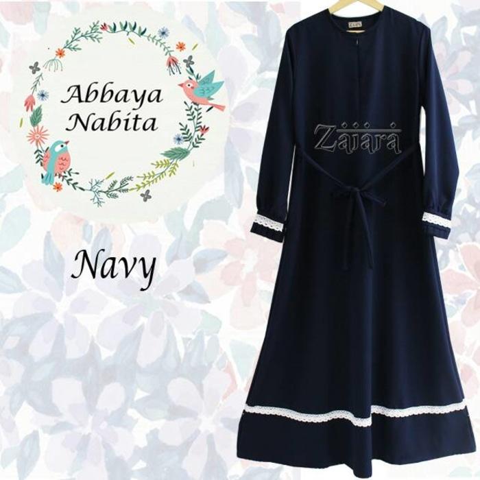 abaya zaiara gamis syari katun balotelj baju menyusui/hamil/umroh