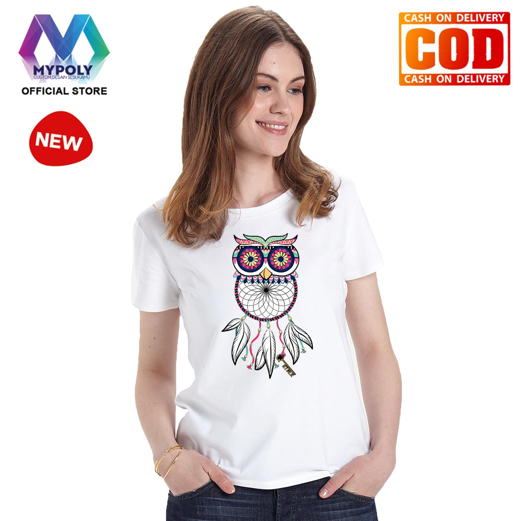 Kaos Premium Mypoly Wanita Perempuan WP / Baju Couple Family Keluarga / Tshirt distro Anak Wanita / Fashion atasan / Kaos Wanita Dewasa Owl Catcher
