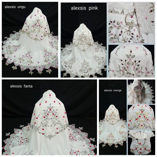 Mukena Hycon Super Handmade - Mukena Double Hycon Alexis Warna - Bordir Manual Tas Behel Besi (pink)