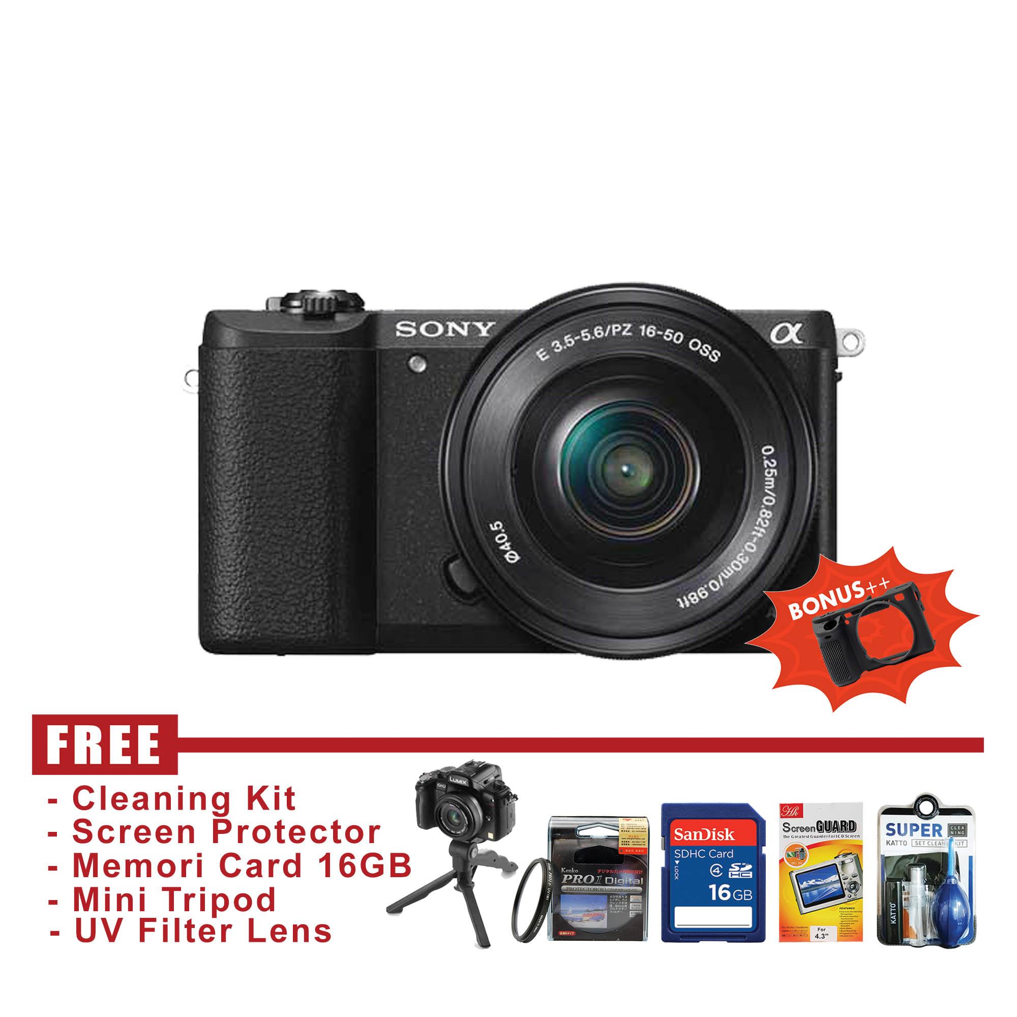 Sony A5100 - 16-50mm - 24.3 GARANSI RESMI FREE Accessories