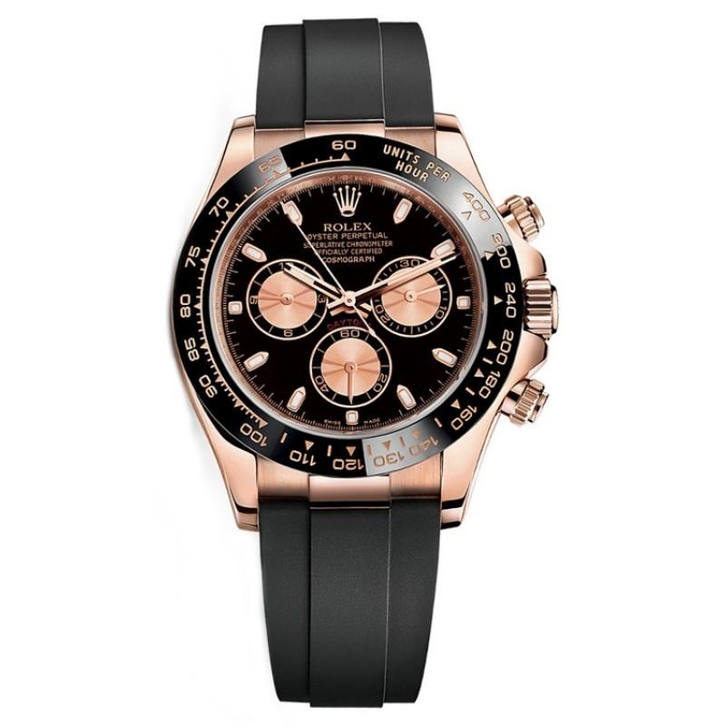 Jam Rolex Daytona Cosmograph Automatic Dial Black Combi Gold - Rubber