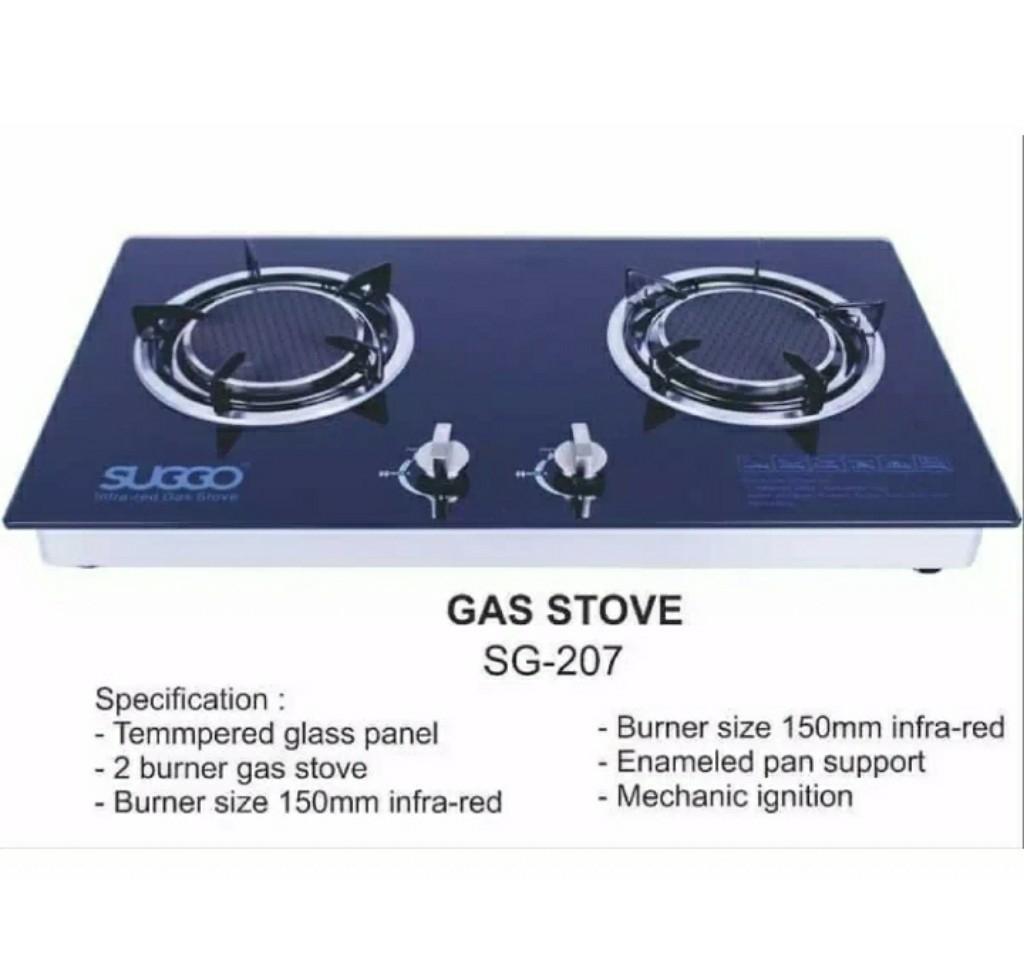 Kompor gas tanam kaca suggo SG-207 infra red