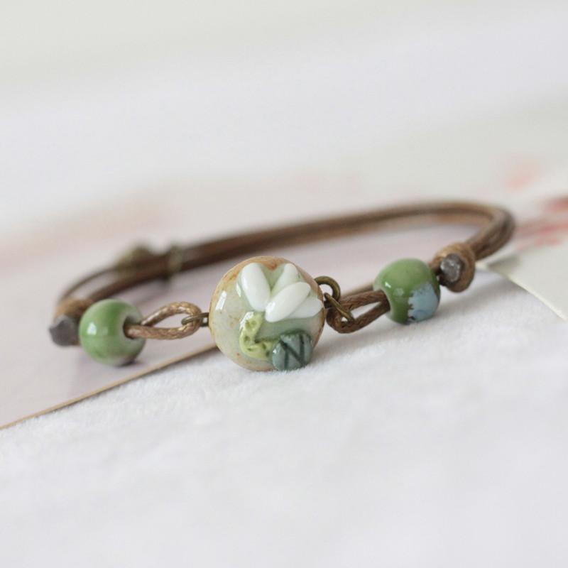 Gelang Keramik Gelang Manik Minimalis Wanita Buatan Tangan
