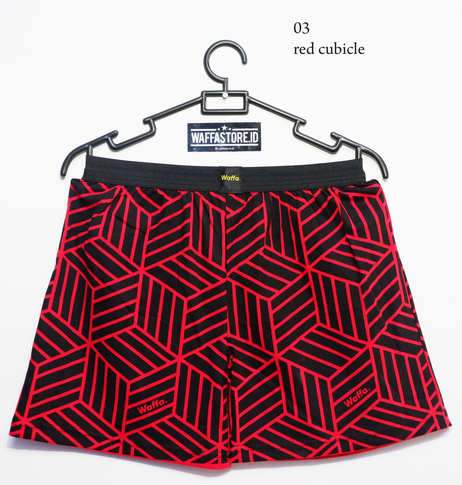 Celana Boxer Cotton Waffa Motif 3D Cubicle