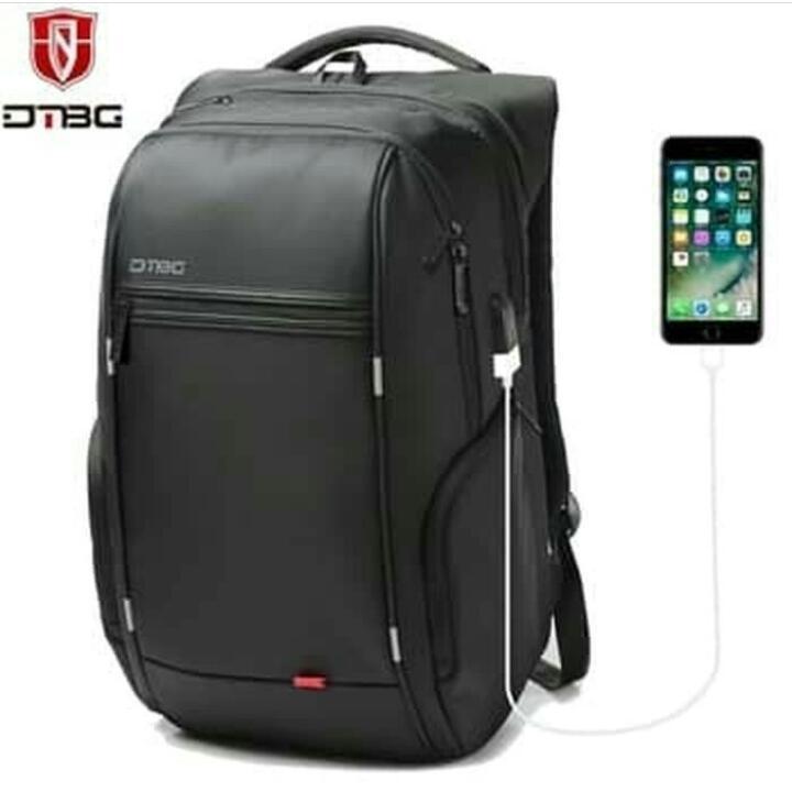 TAS RANSEL ORIGINAL DTBG TAS LAPTOP ANTI MALING USB PORT CHARGE TAS ANTI AIR SC 001 HITAM
