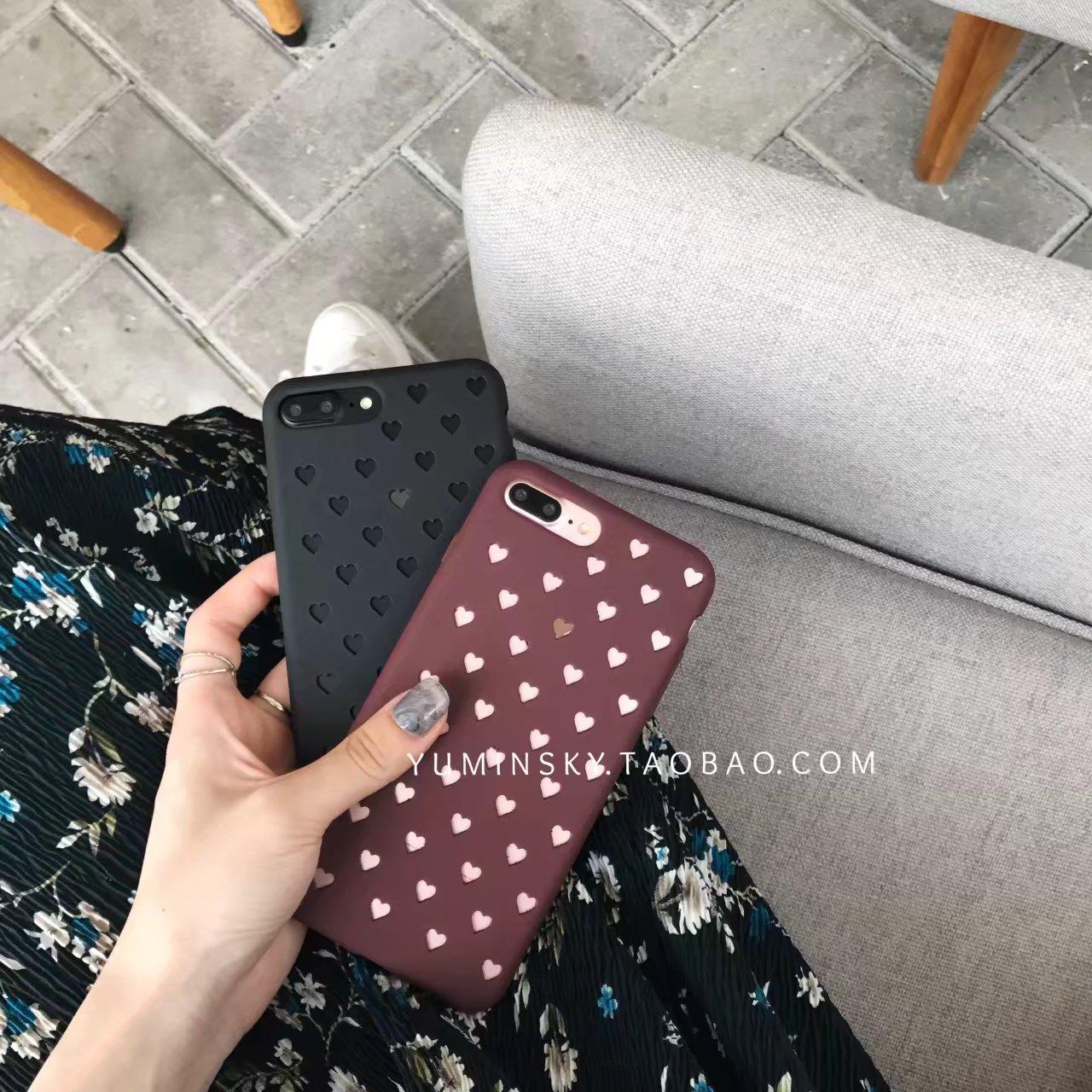 Gaya Korea Selubung Ponsel Imut Gadis Berongga Selubung Lunak IPhone7 Bungkus Penuh