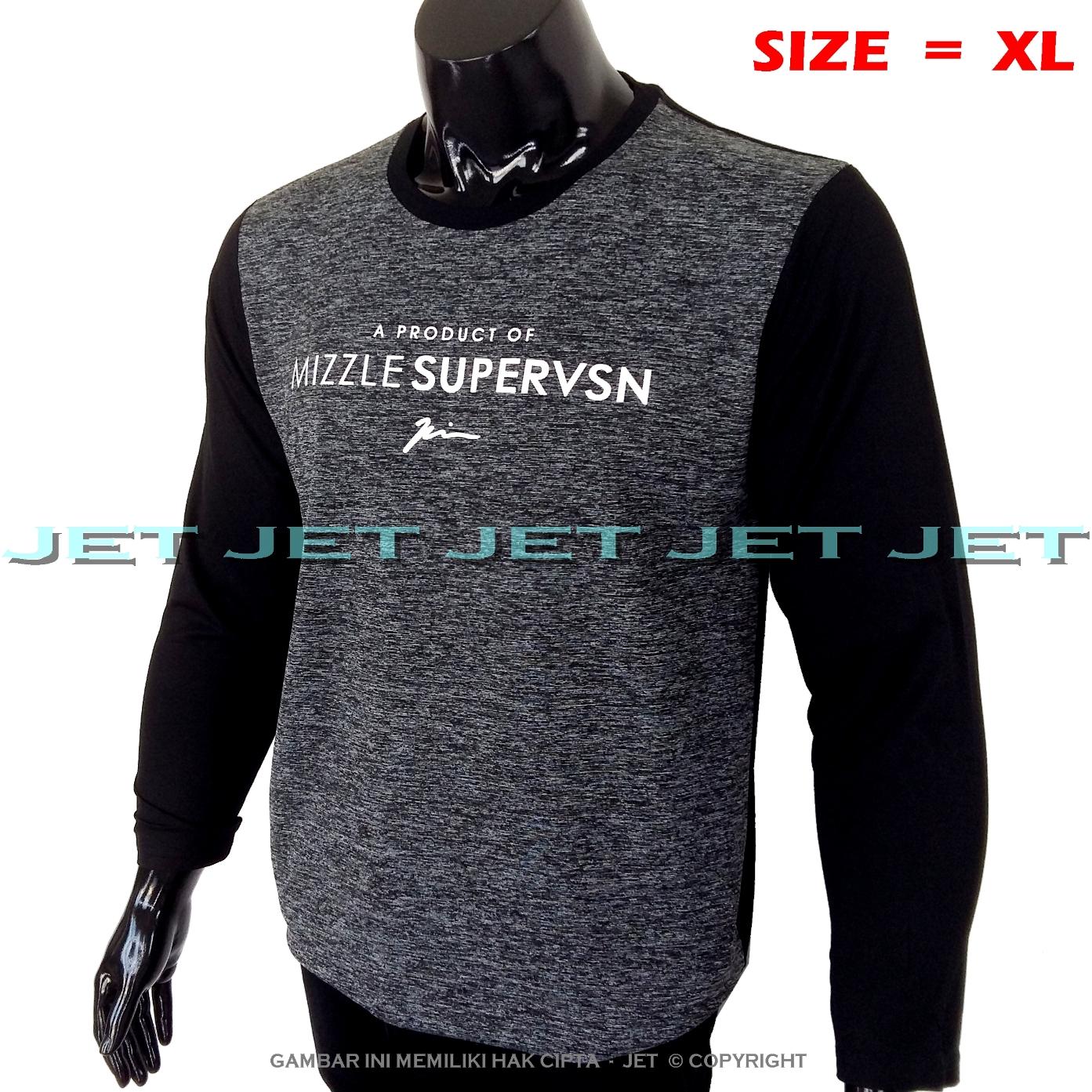 JeT - Kaos Distro MIZZLE SUPERVSN Size XL Dewasa Lengan Panjang Soft Rayon Viscose Lycra Tidak Pasaran Sablonan Eropa Gradasi