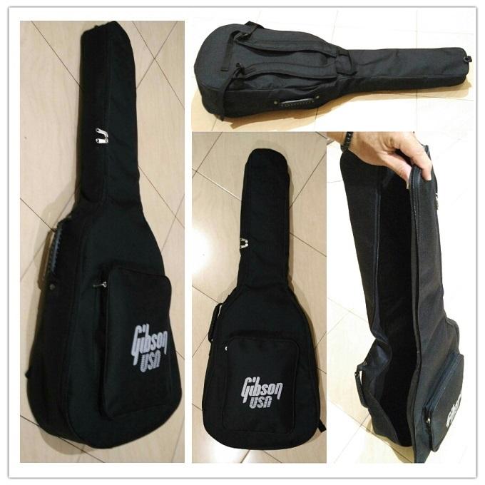 Tas Gitar Akustik Softcase Gitar Akustik Gibson Jumbo warna hitam