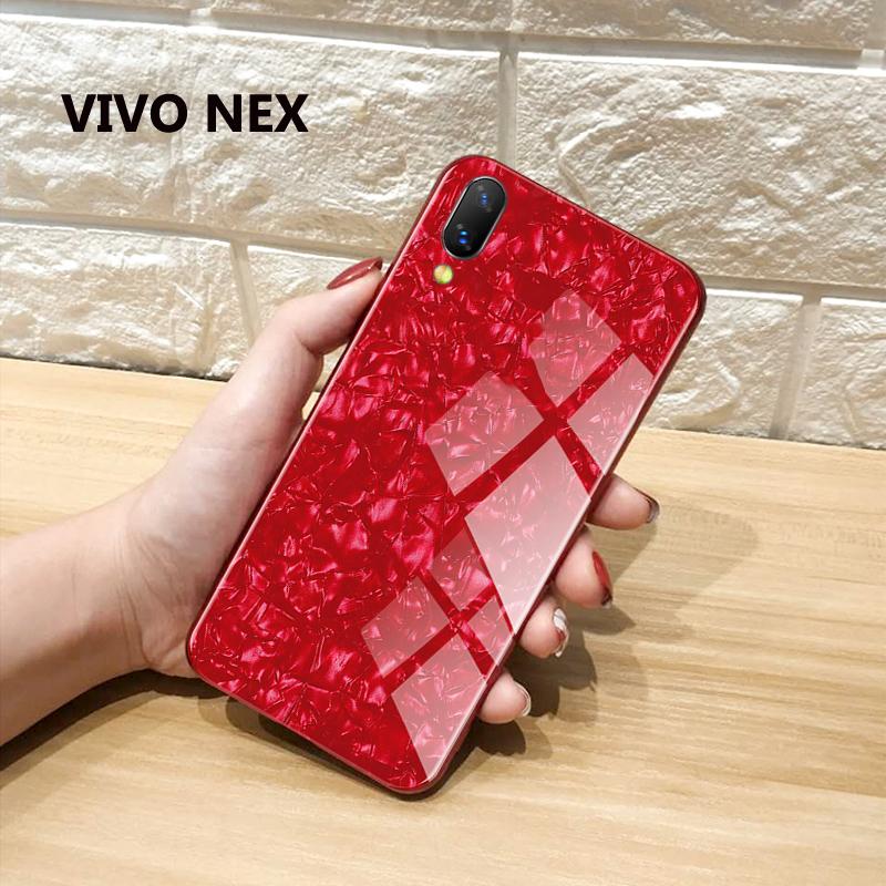 Keras Marmer Tempred Glass Pelindung Casing Ponsel Cover untuk Vivo NEX