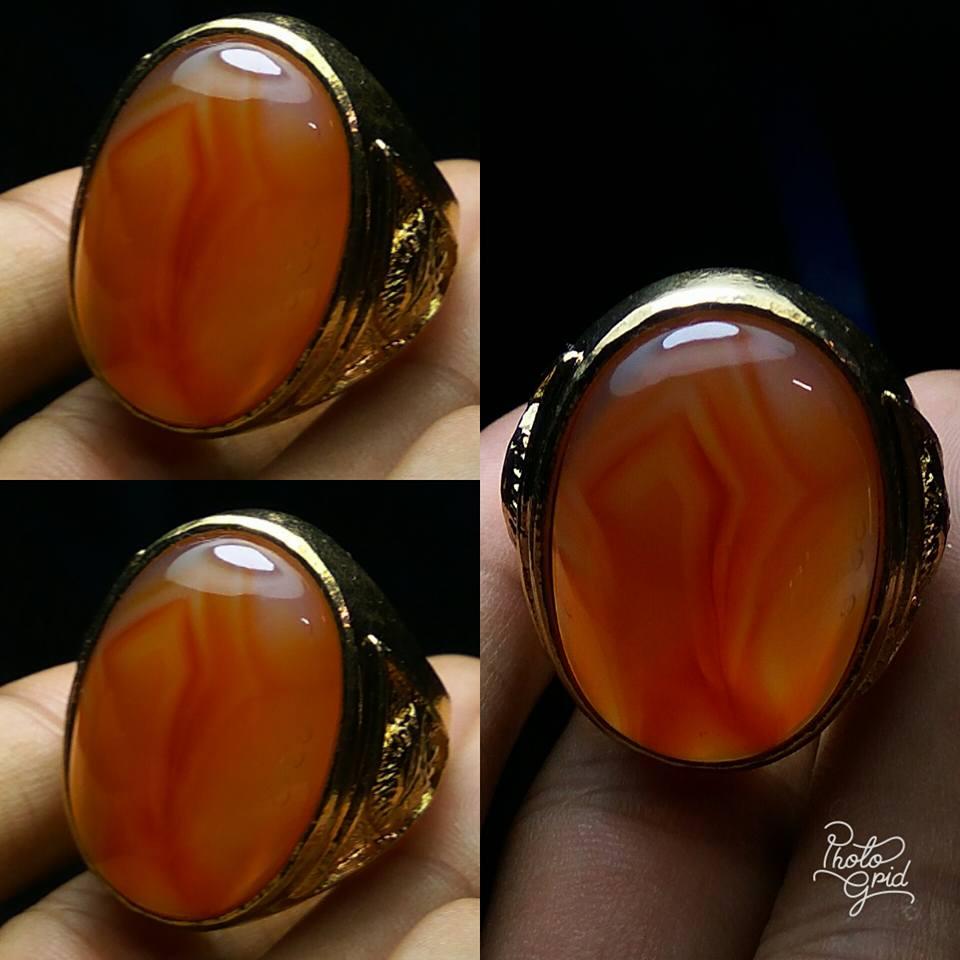 Cincin Batu Mulia Akik Motif Kantong Semar Kristal