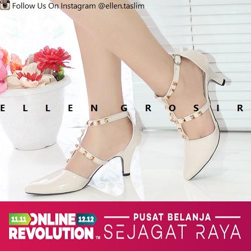 EE FBL - Ellen Grosir - High Heels Valentine Studs / Sandal Heels Pesta