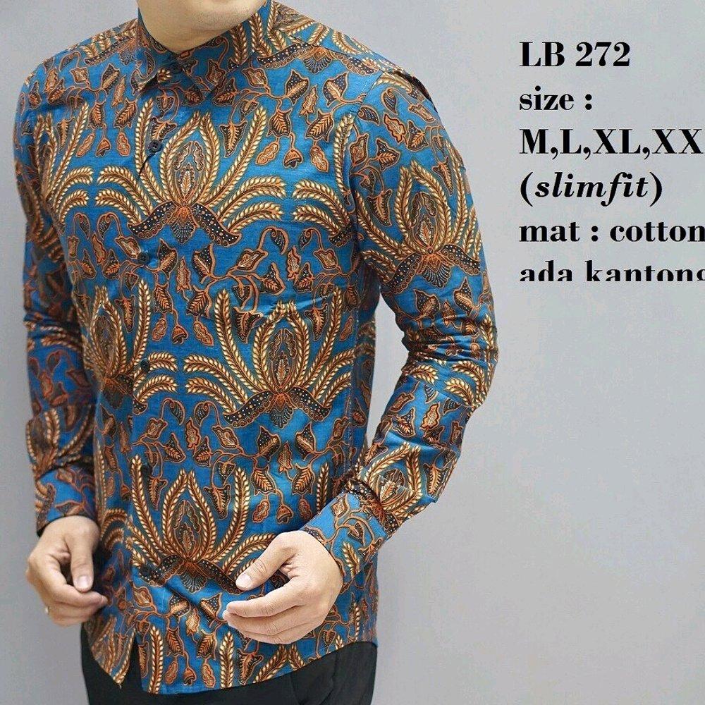 KEMEJA SLIM FIT MEWAH BATIK PRIA SLIMFIT LB92 di lapak Batiklovers_snow mixtomax