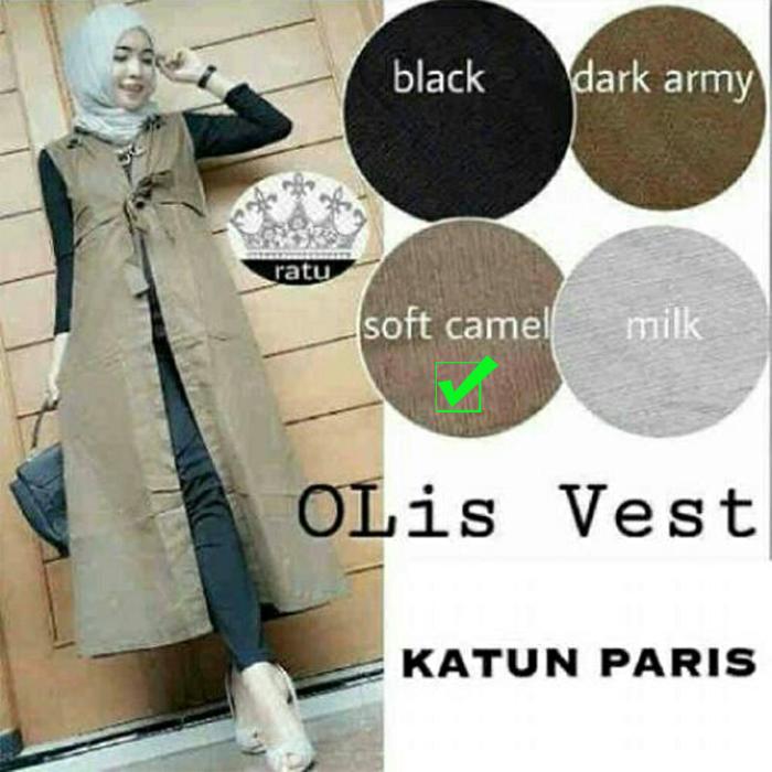 Baju Atasan Wanita Baju Muslim Blus Muslim Tunic Gamis Cardy Outer Rom - Olis Vest