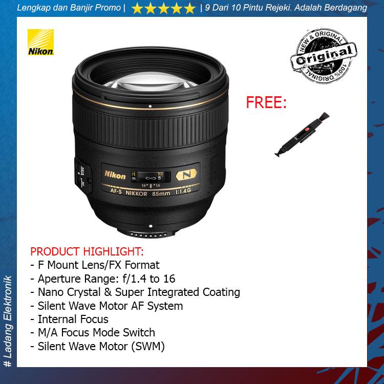 Nikon AF-S 85mm F-1.4 G Lensa Kamera ( Free Lenspen Pembersih Lensa ) / Garansi Distributor 1 Tahun