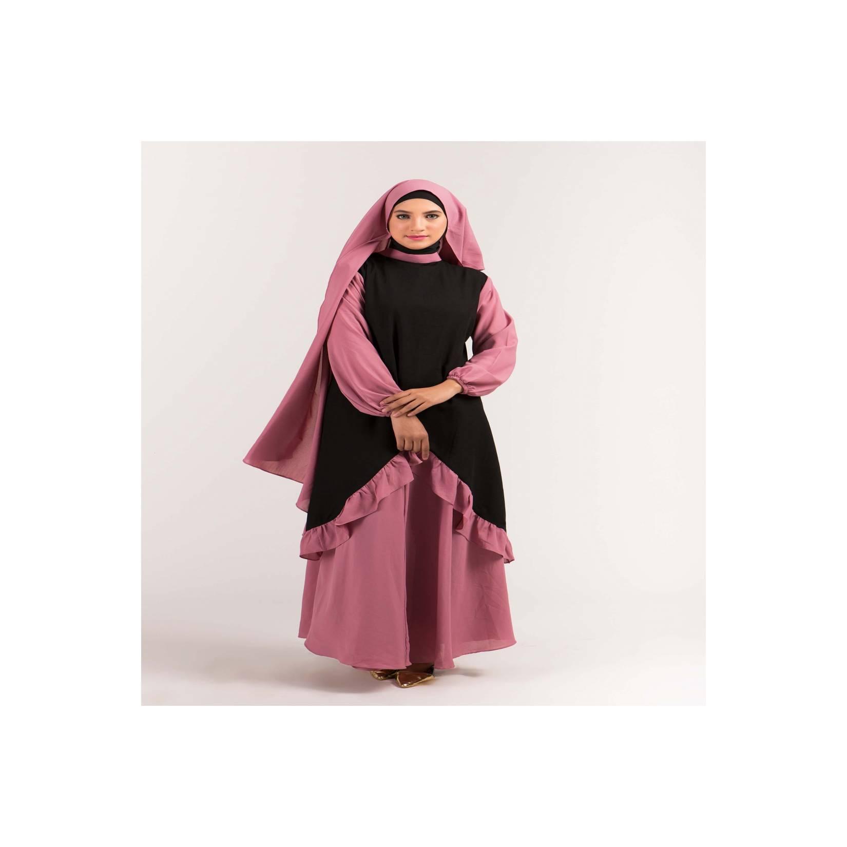 Baju Gamis Wanita Syari Brokat Abaya Muslim Gareu GJT 4225