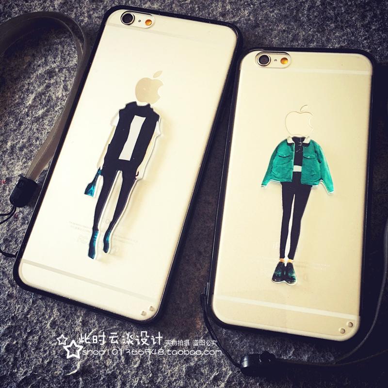 Selubung Apple Identitas Mengejar Luar 6 Plus Model Korea Silikon Transparan