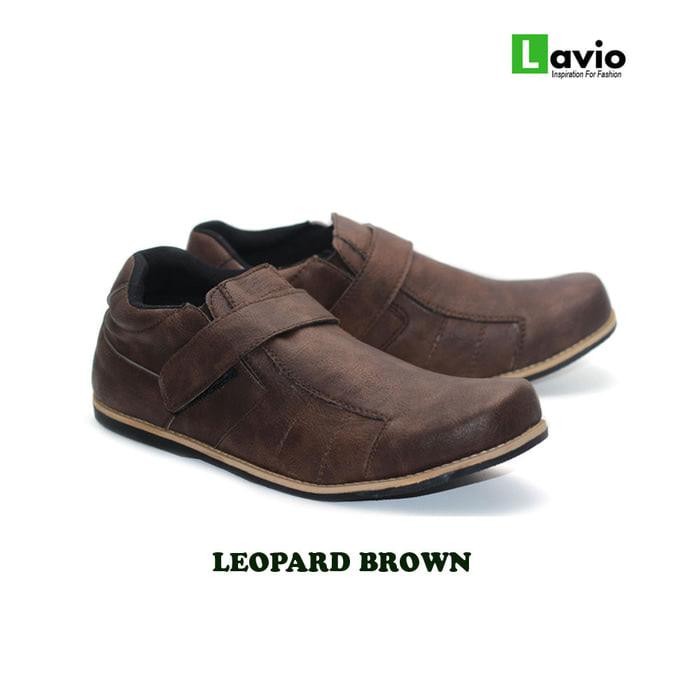 Sepatu Casual Sneakers Original Lavio Leopard Brown Pria