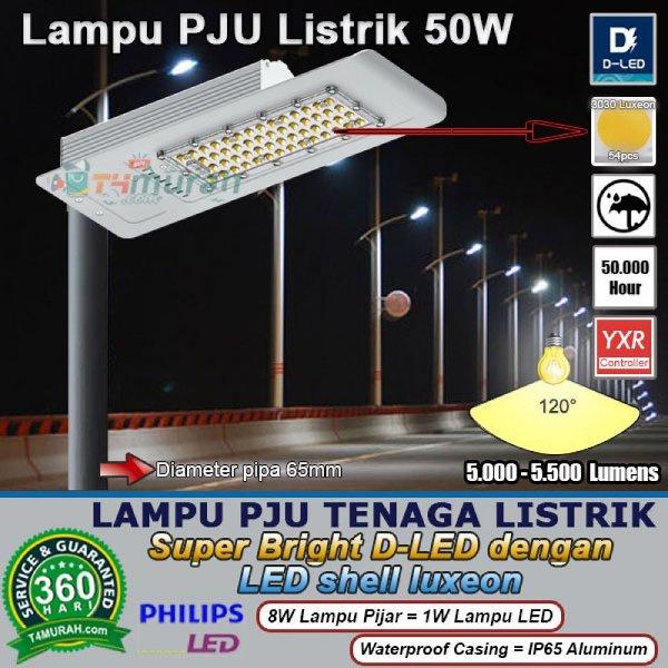 Lampu Jalan LED 50W Super Bright D-LED untuk Jalan perumahan & Jalan Raya