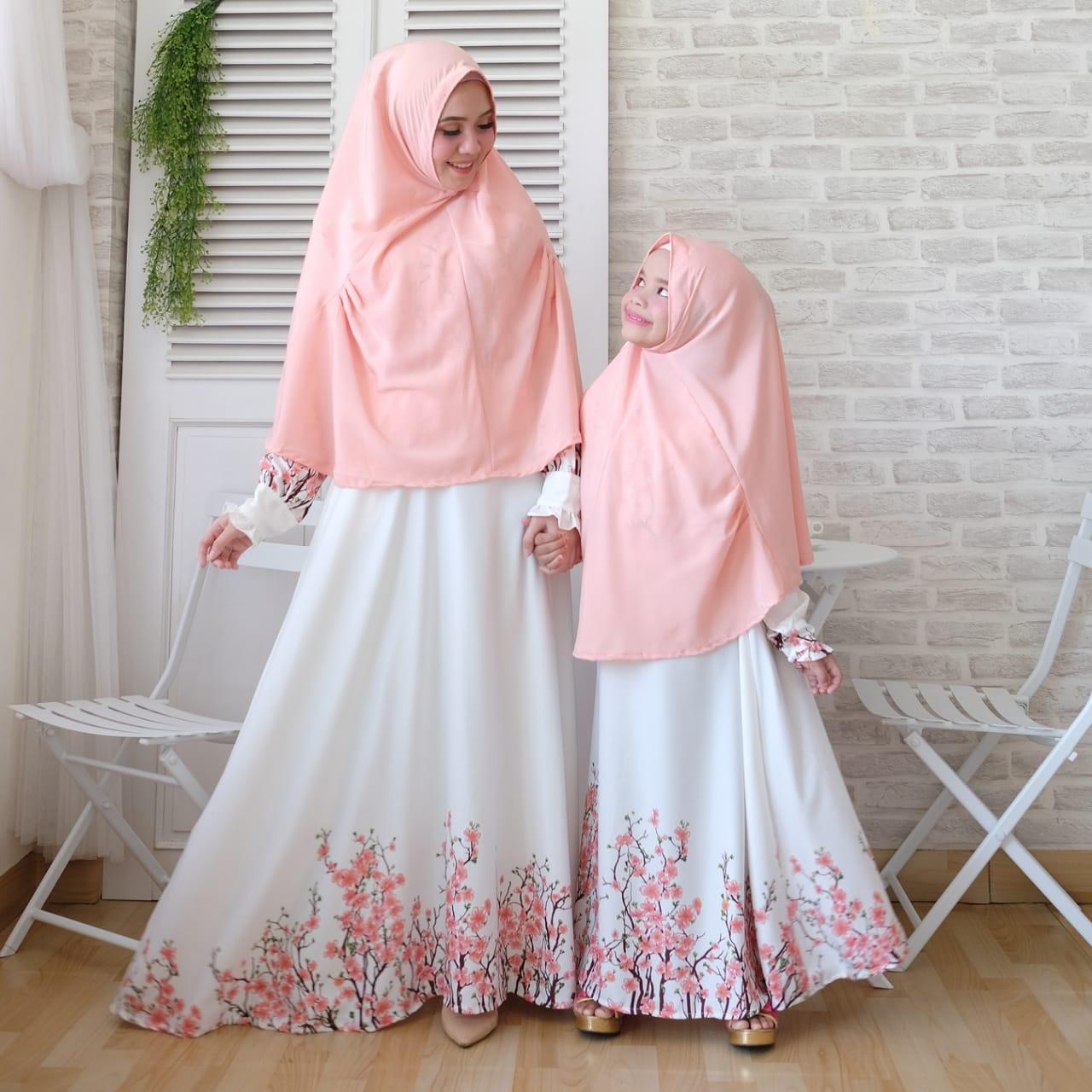 T-OS Set Gamis Syari Ibu Dan Anak Maxmara Sakura