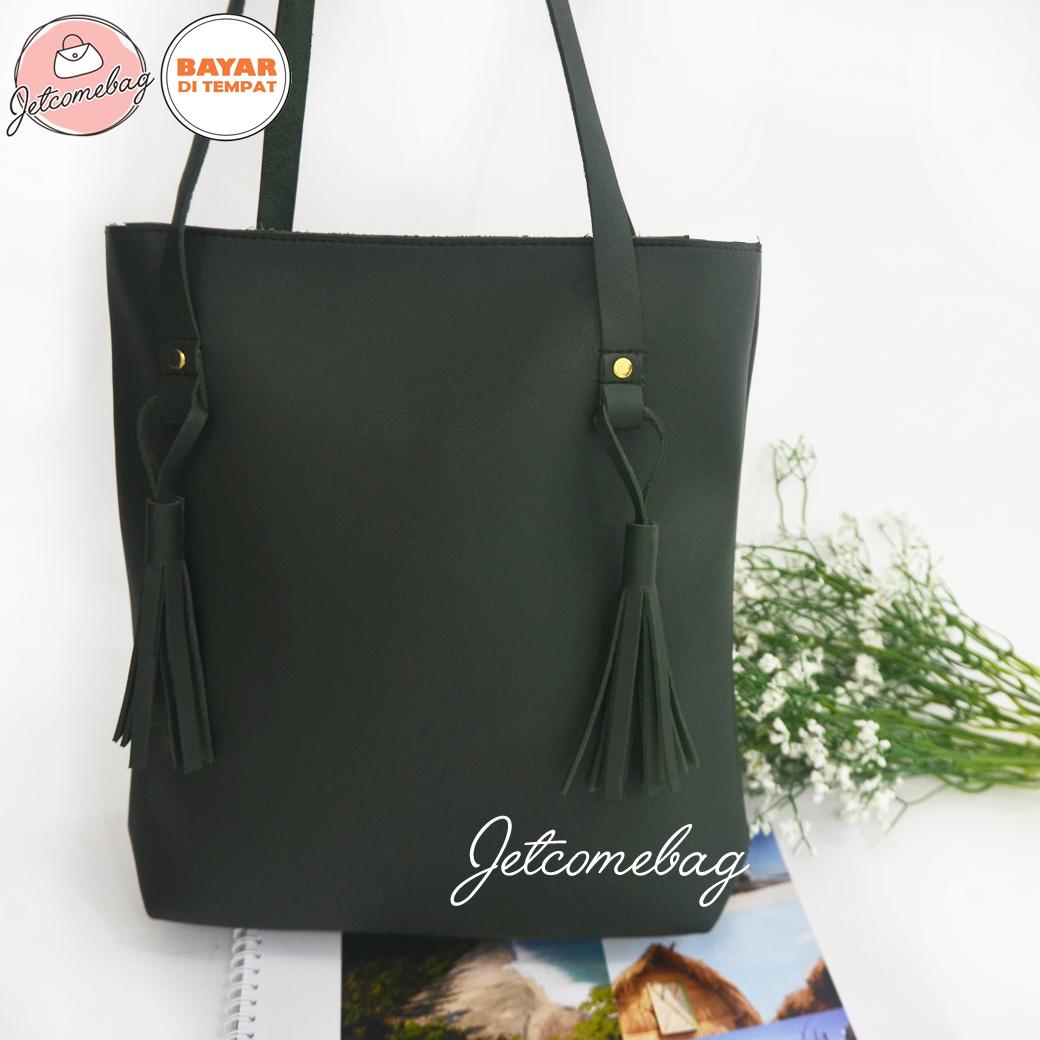 Tas Wanita Termurah Totebag Double Kuncir Miniso - Tas Harga Grosir - Tas Bahu Tote Bag - Harga Promo - JETCOMEBAG