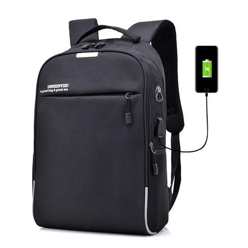 Tas Ransel Laptop USB Charger Anti Maling Pin Lock Sekolah Kerja TCR05