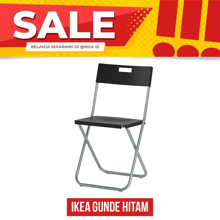 IKEA GUNDE Kursi lipat, hitam