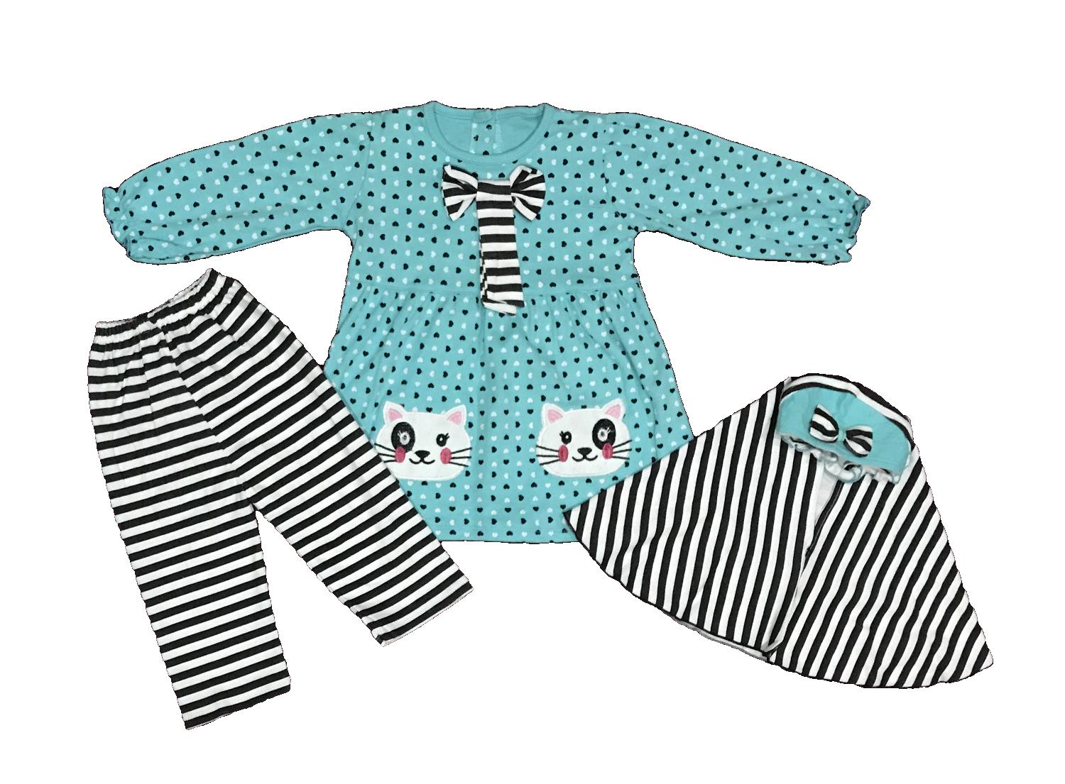 BAYIe - Setelan Baju Muslim Bayi/Anak Perempuan motif CAT / Gamis anak cewek umur 1 - 2 tahun