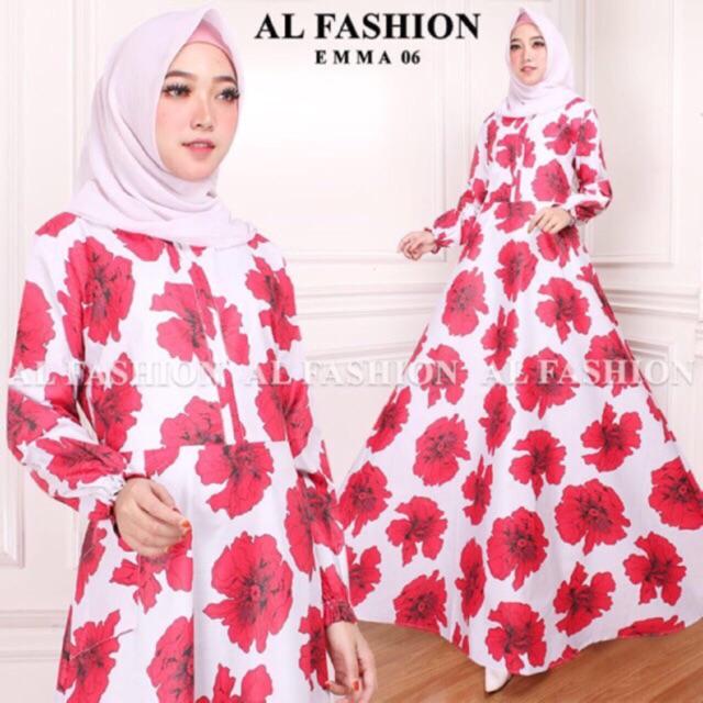 AB ( PROMO HOT SHOPE ) - maxi emma gamis syari busana muslim panjang wanita (maxi aja ) (EMMA 6 PUTIH)
