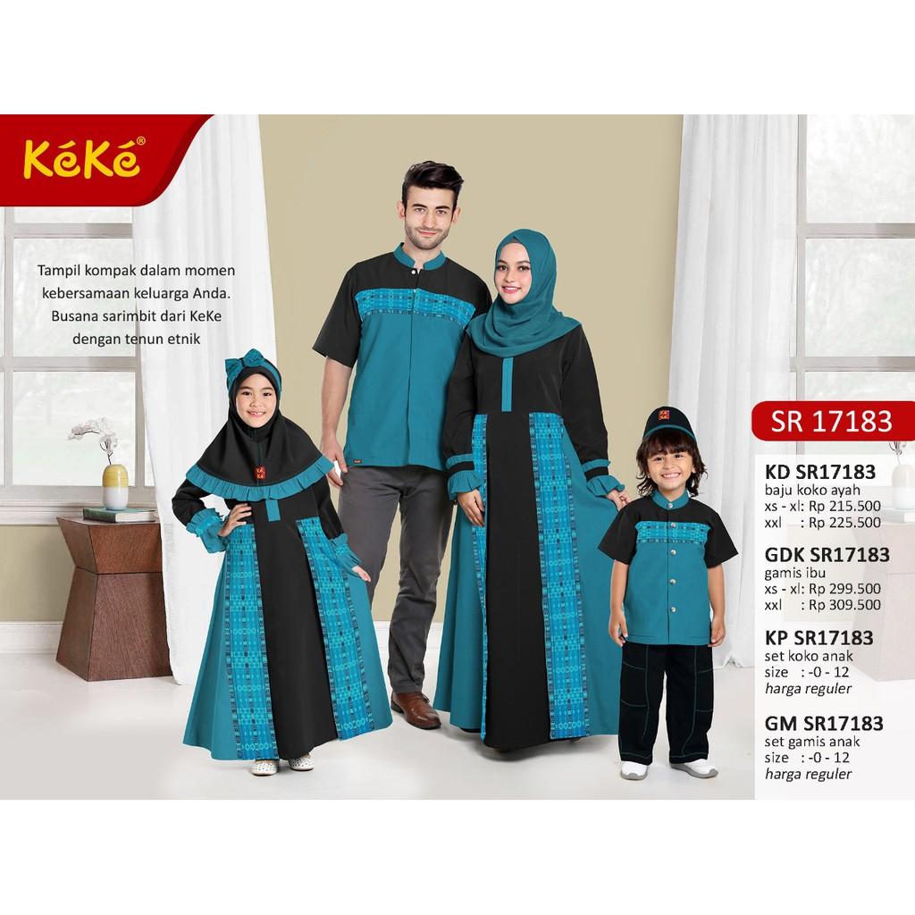 (TERBARU) Sarimbit Keke SR 17183 Tosca kombinasi Hitam (Gamis Anak No. 8)