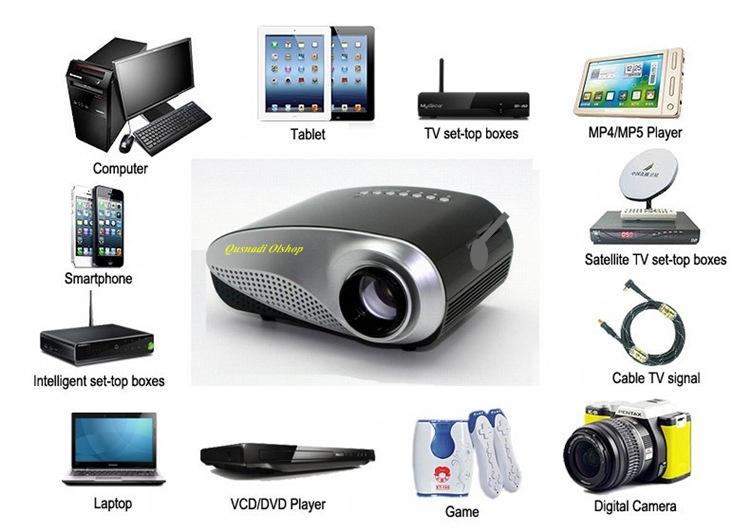 TV TUNER Proyektor Mini LED HD 1080p Projector Film Bola Nobar Video Infokus LED 1200 lumen Projektor dengan HDMI/SD/USB/Audio/VGA/AV untuk Home Teater Notebook Ponsel Pintar Android Termurah dan Tercanggih Elektronik Rumah Bioskop Super