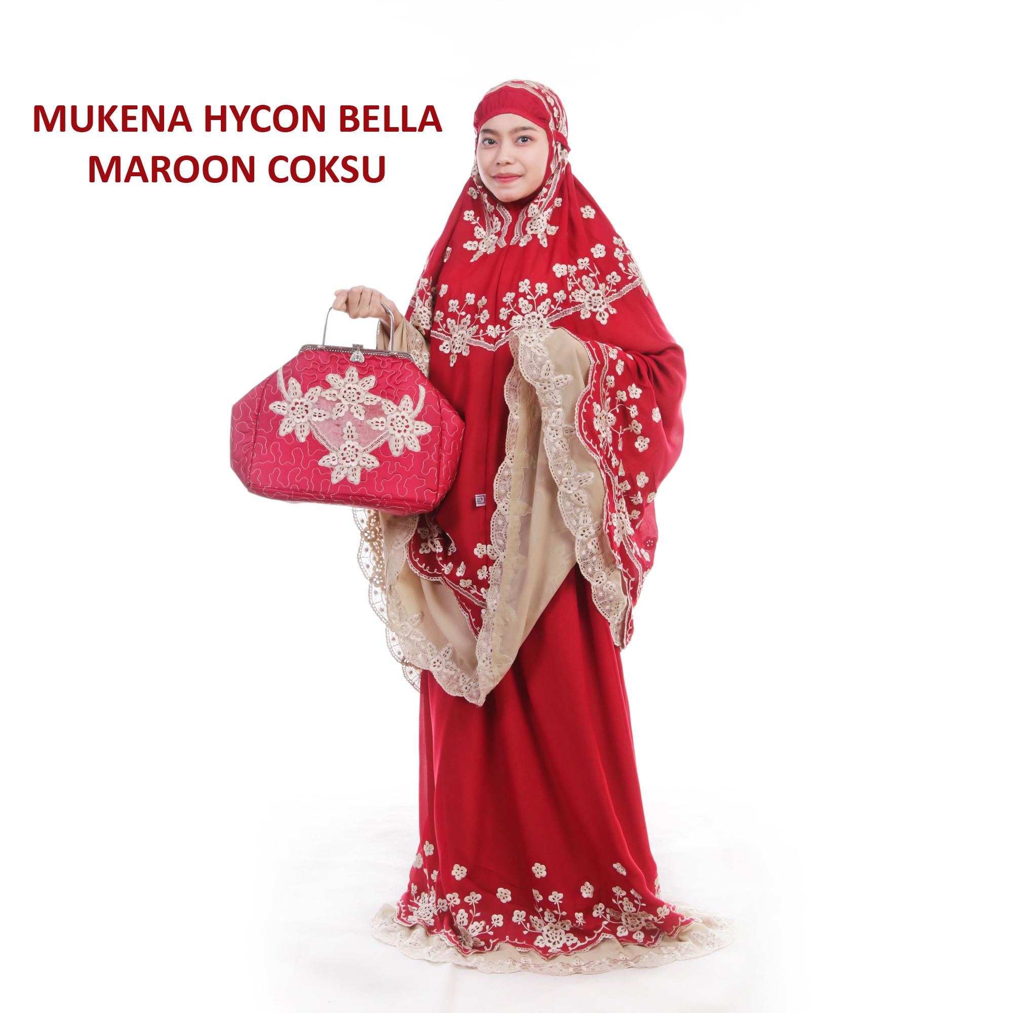 MUKENA DEWASA PREMIUM HANTARAN NIKAH HYCON BELLA MERAH MAROON COKSU