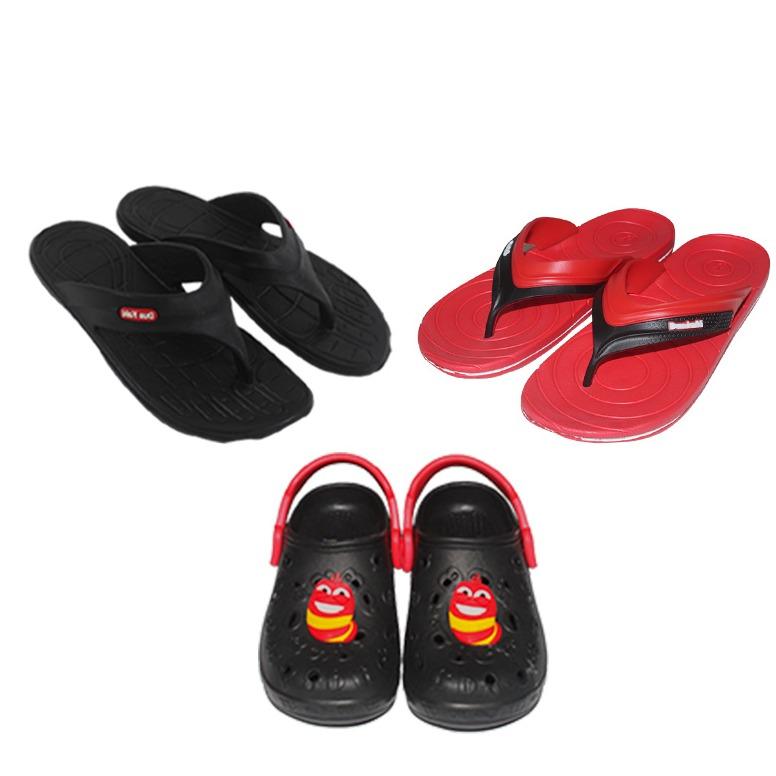 EELIC SAL-LOVESS HITAM-MERAH Sandal Jepit Karet MIX Love Series ( 301 HITAM Size 42 + 515 MERAH Size 38 DAN Sandal Anak HITAM SIZE 26 ) Nyaman Dipakai Dan Anti Selip