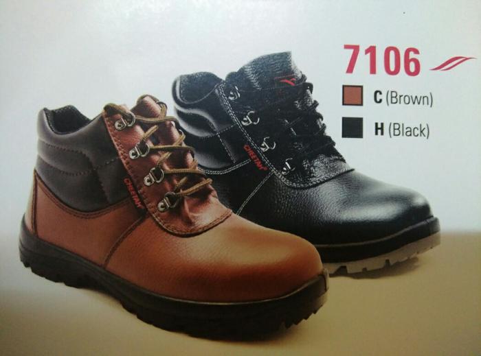 Sepatu safety shoes cheetah 7106 H - Cokelat Tua