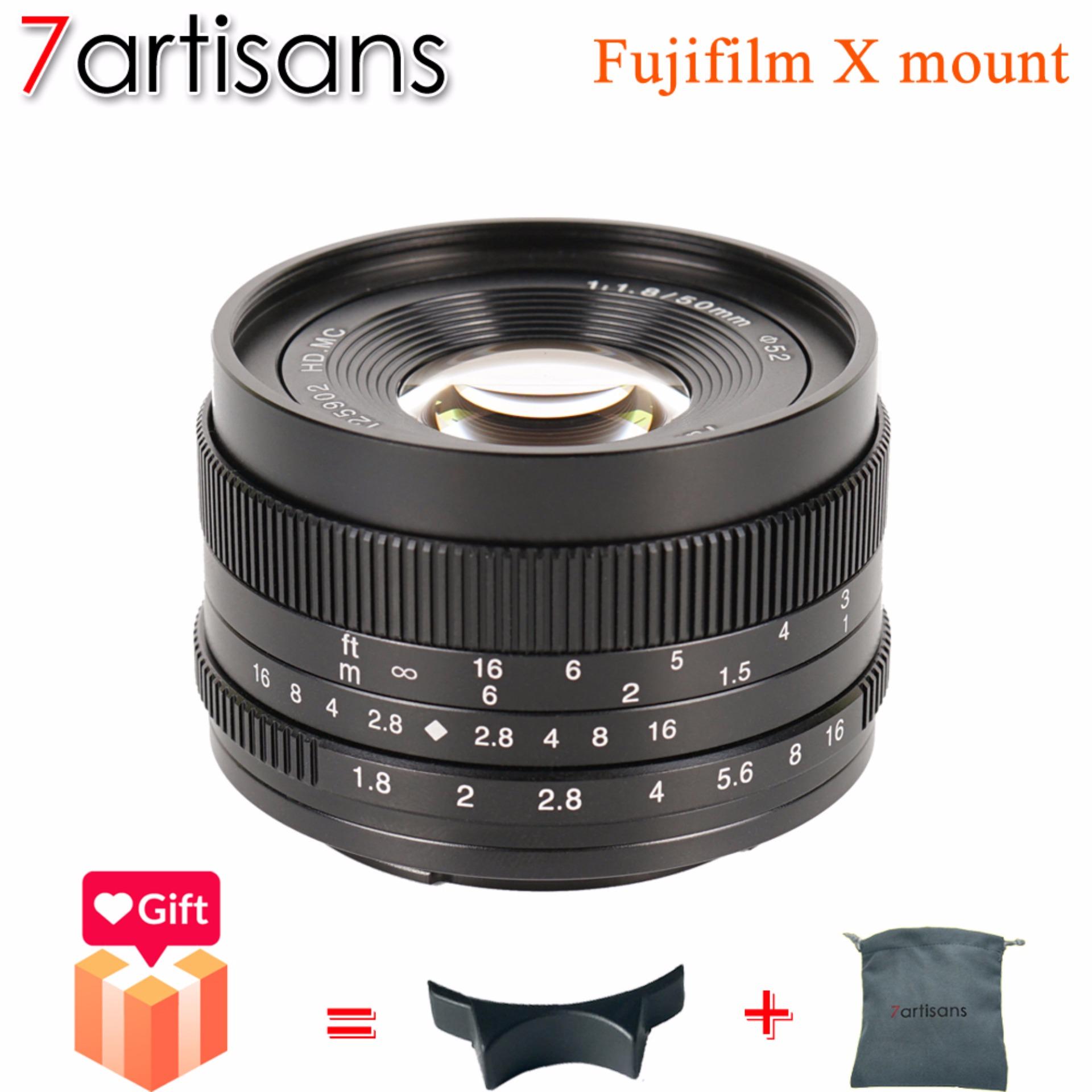 7artisans Fujifilm 50mm F1.8 APS-C Manual Focus Lens Widely Fit for Compact Mirrorless Camera Fuji X-A1 X-A10 X-A2 X-A3 A-AT X-M1 X-M2 X-T1 X-T10 X-T2 X-T20 X-Pro1 X-Pro2 X-E1 X-E2 (Black)