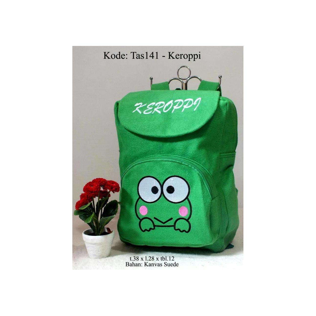 Tas ransel keroppi hijau untuk hadiah ulang tahun murah anak sekolah / tas sekolah anak TK,SD / tas sekolah murah / tas sekolah model terbaru