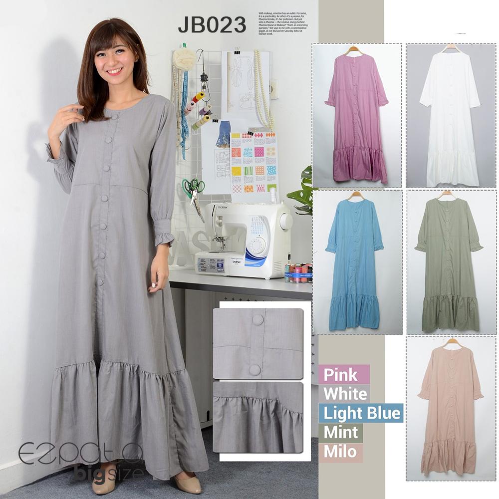 Ezpata Gamis Basic Bahan Katun Polos Terbaru Rempel Bawah