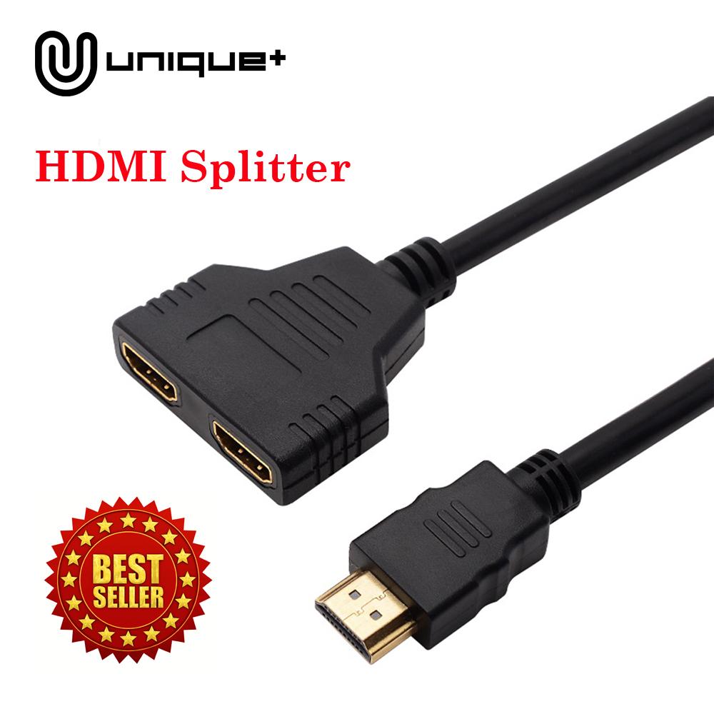 Unique HDMI Splitter 1 in 2 Out HDMI Male to HDMI Female Adapter Converter Video Cable HDMI Switch