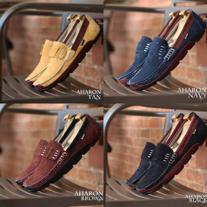 Sepatu Casual Pria Santai Kerja Kulit Asli Suede Kasual Cowo Kerja Formal Resm Pesta Jalan Lebaran 39 - 43 Lokal Original