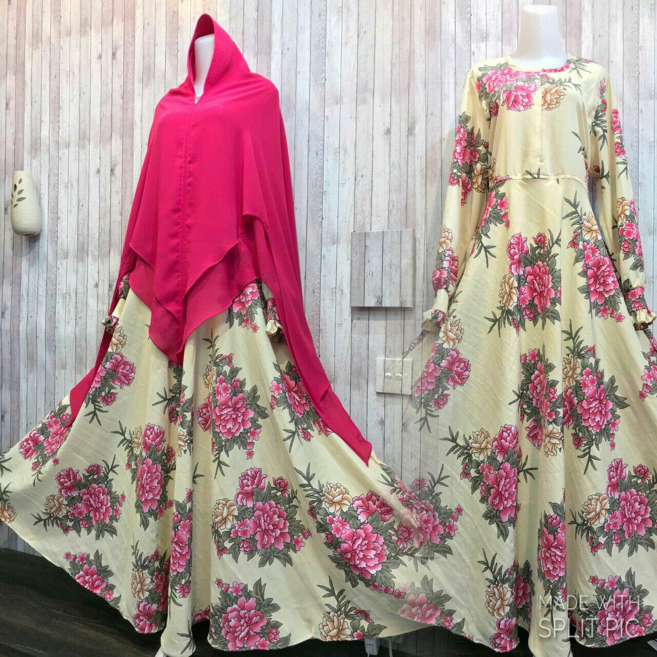 Adzra Gamis Murah syari/busana muslim wanita - Orlin Gamis - Kuning