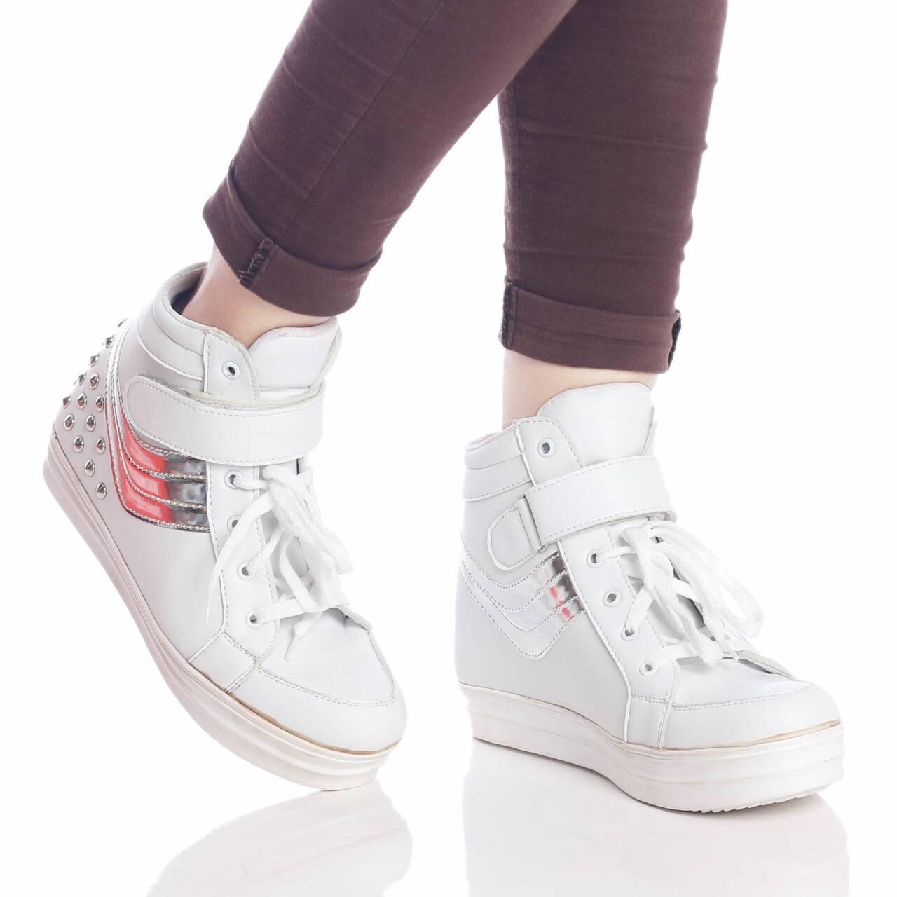 Promo sepatu murah wanita cewek sneaker hidden wedges 5cm awkarin Fashion