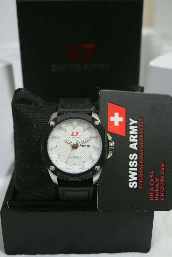 Hot Item!! Jam Tangan Swis Army 66223 Silver Black. Garansi Resmi 1Tahun - ready stock